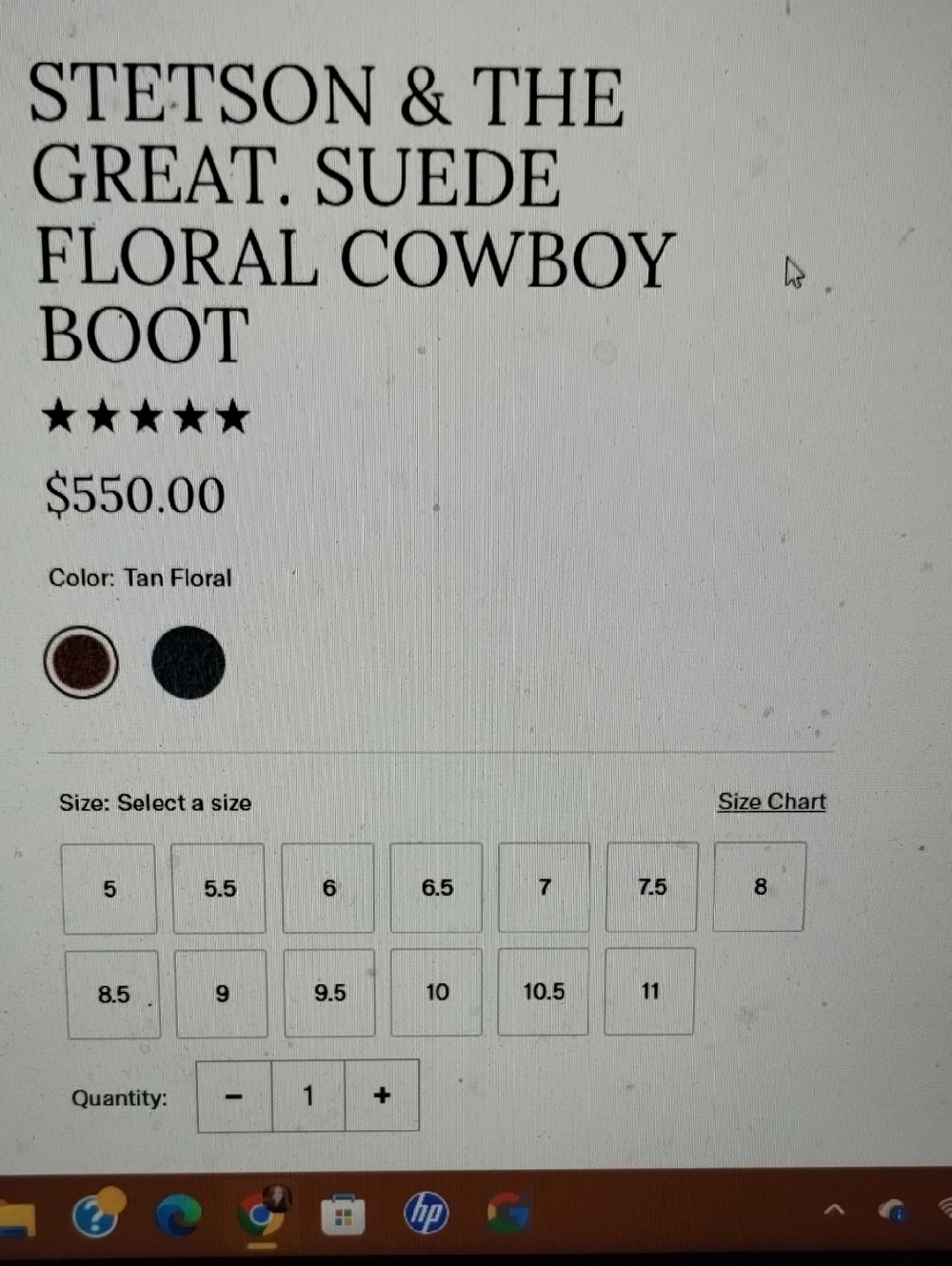 The GREAT X Stetson Suede Floral Cowboy Boots NIB 7 - Picture 2 of 11